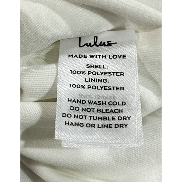 Lulus White Beaded Fringe Mini Skirt Women’s Small 100% Polyester Party Glam - Picture 6 of 9